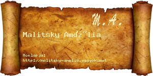 Malitsky Amélia névjegykártya
